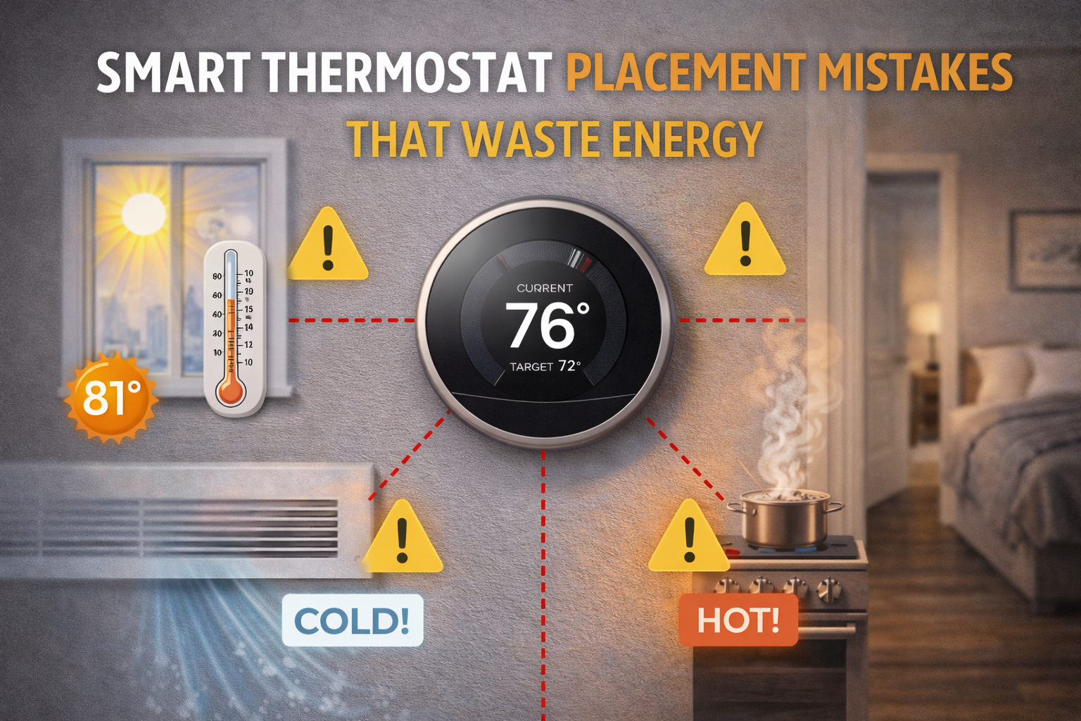 Smart Thermostat Placement Mistakes That Waste Energy