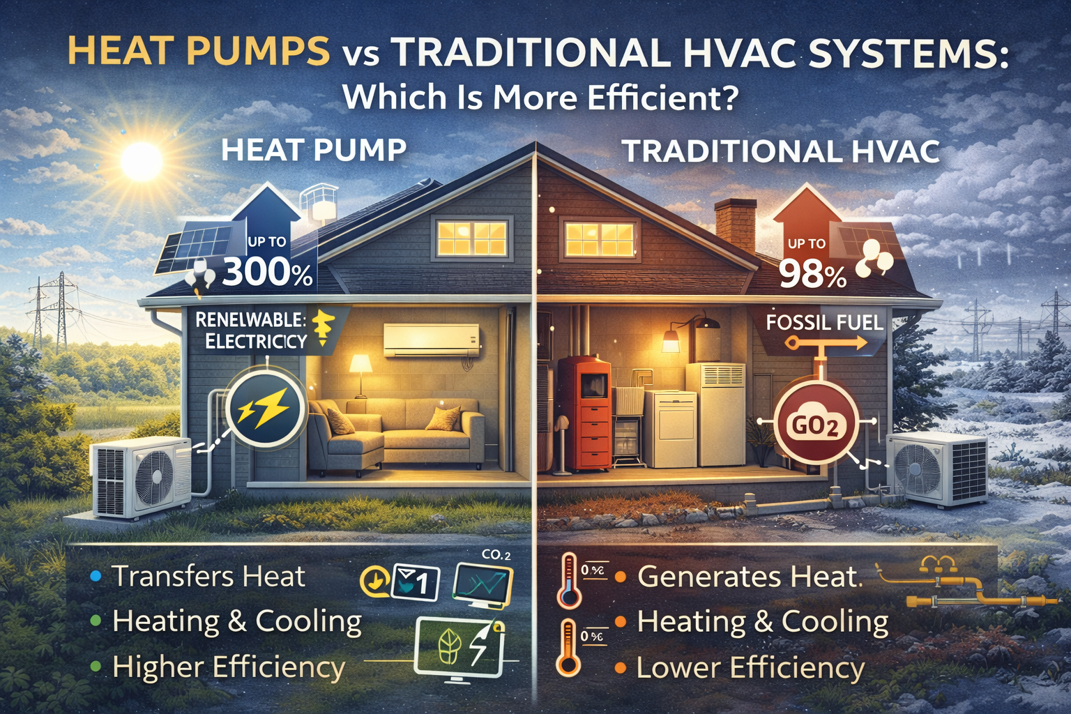 Heat Pumps vs Traditional HVAC Systems Which Is More Efficient